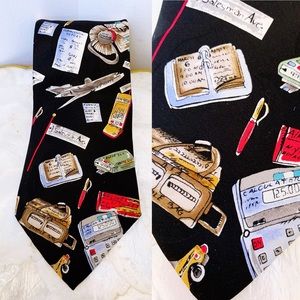 Madison Rhodes Black Silk Business Tie Vintage